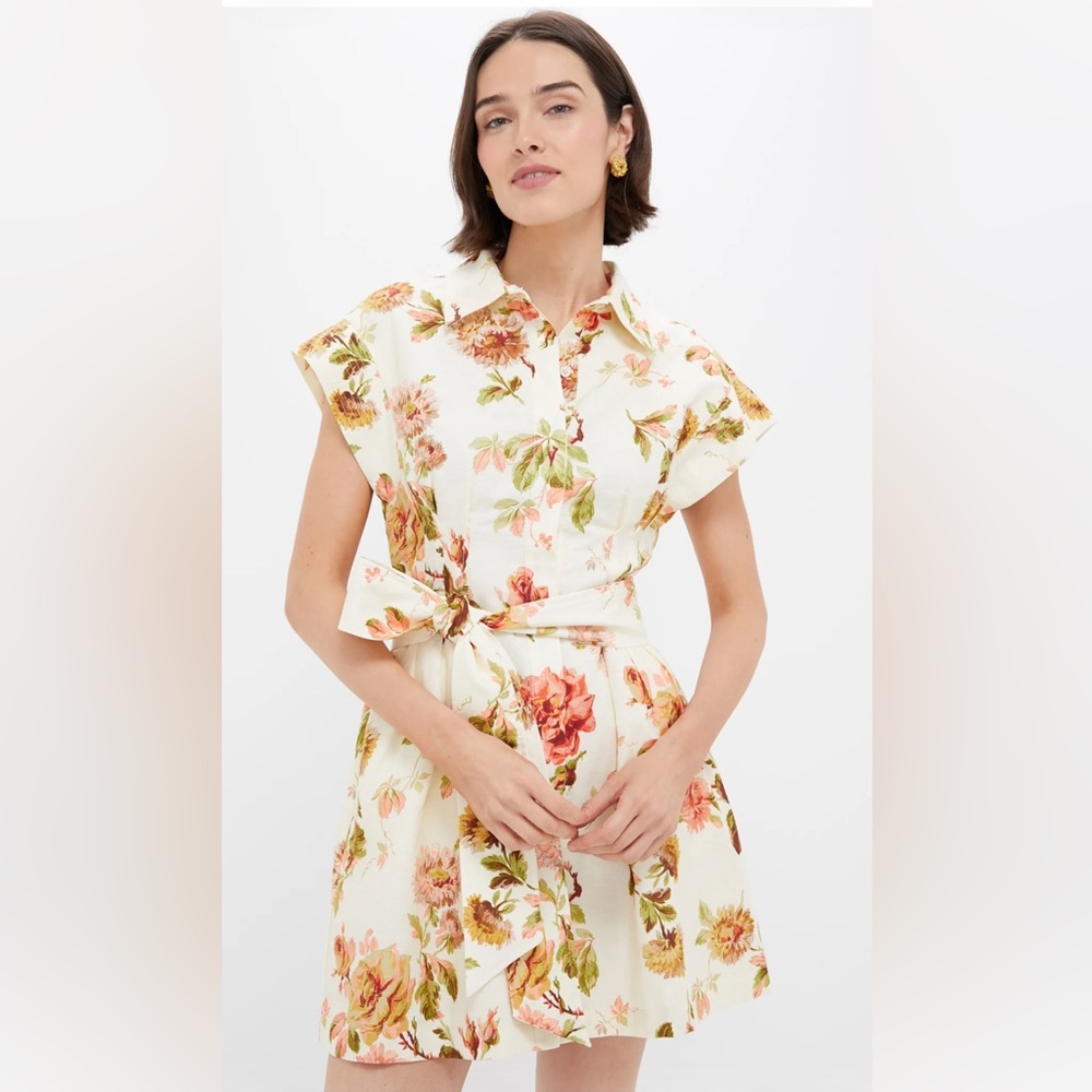 Tuckernuck Romantic Floral Cotton Linen Mini Callie Dress